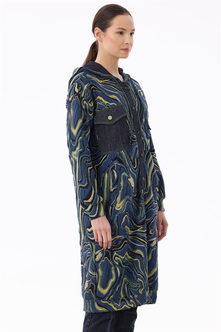 Kot Kombinli Önden Çıtçıtlı Giyçık PETROL