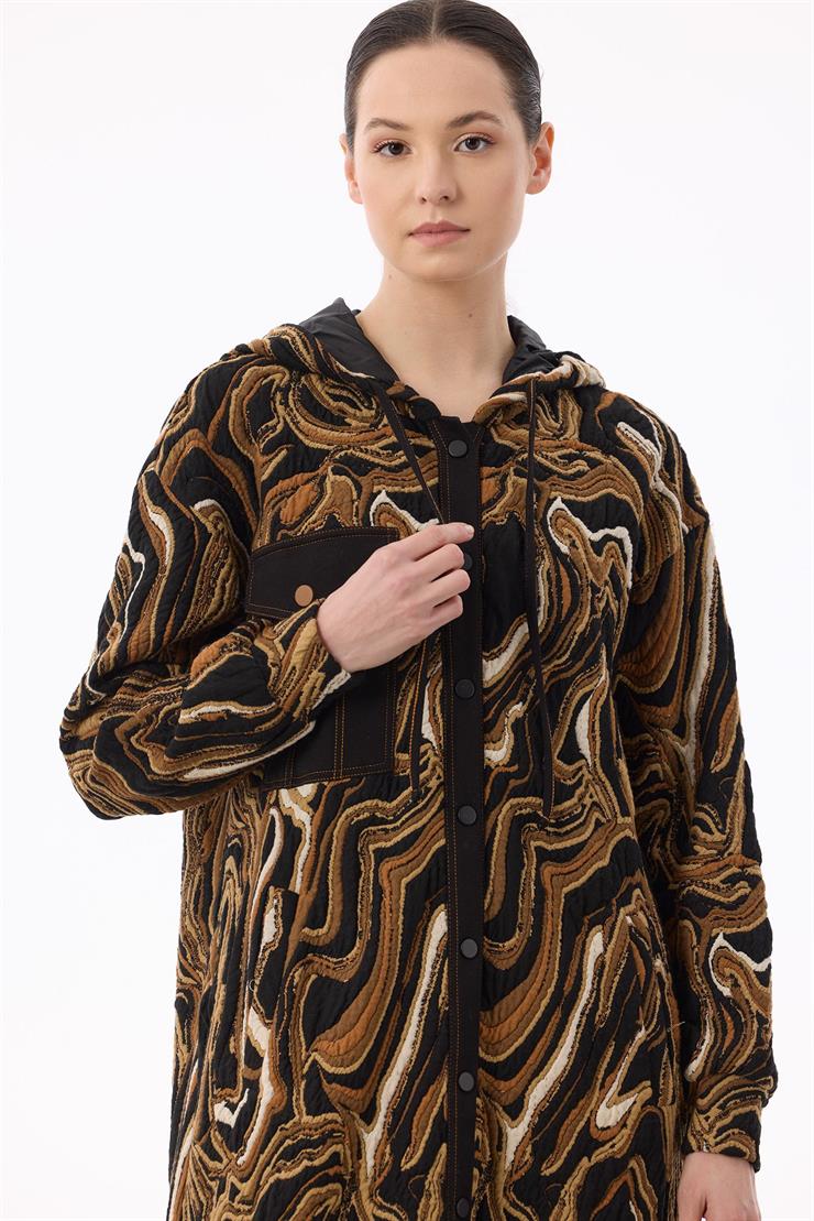 Kot Kombinli Önden Çıtçıtlı Giyçık SİYAH