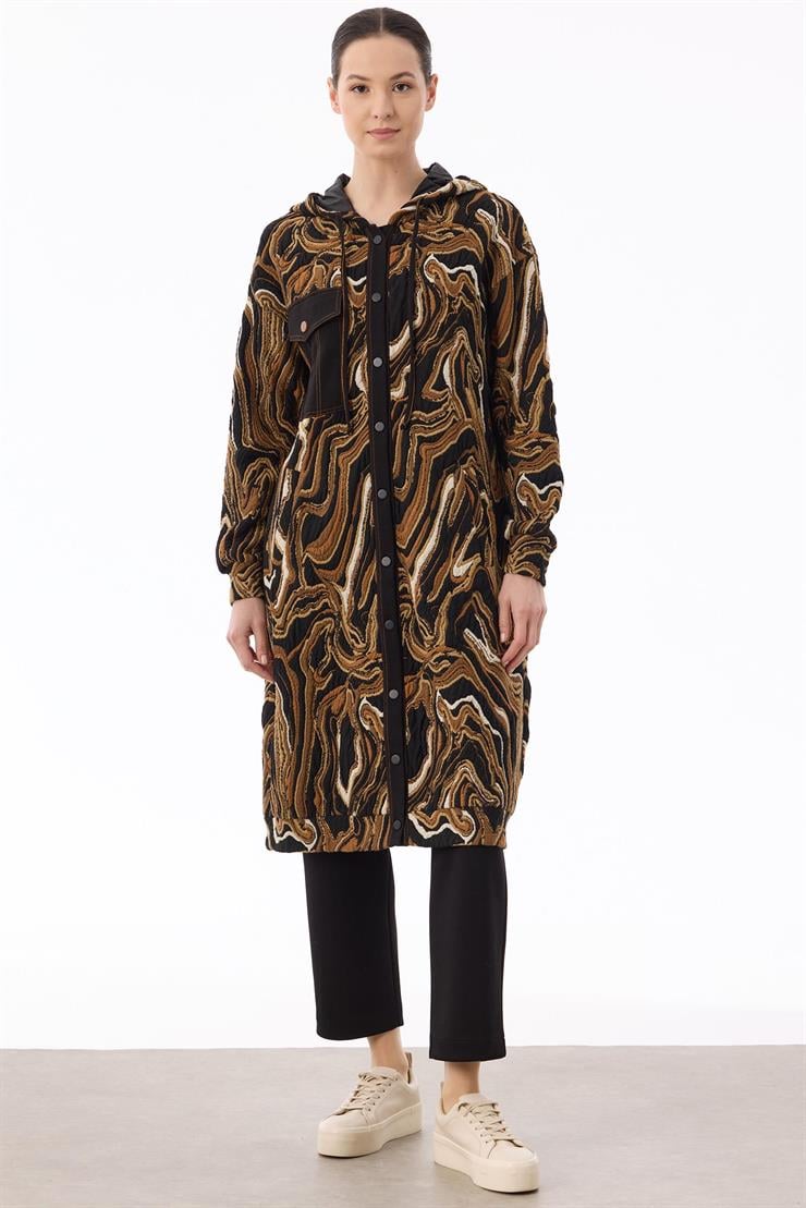 Kot Kombinli Önden Çıtçıtlı Giyçık SİYAH