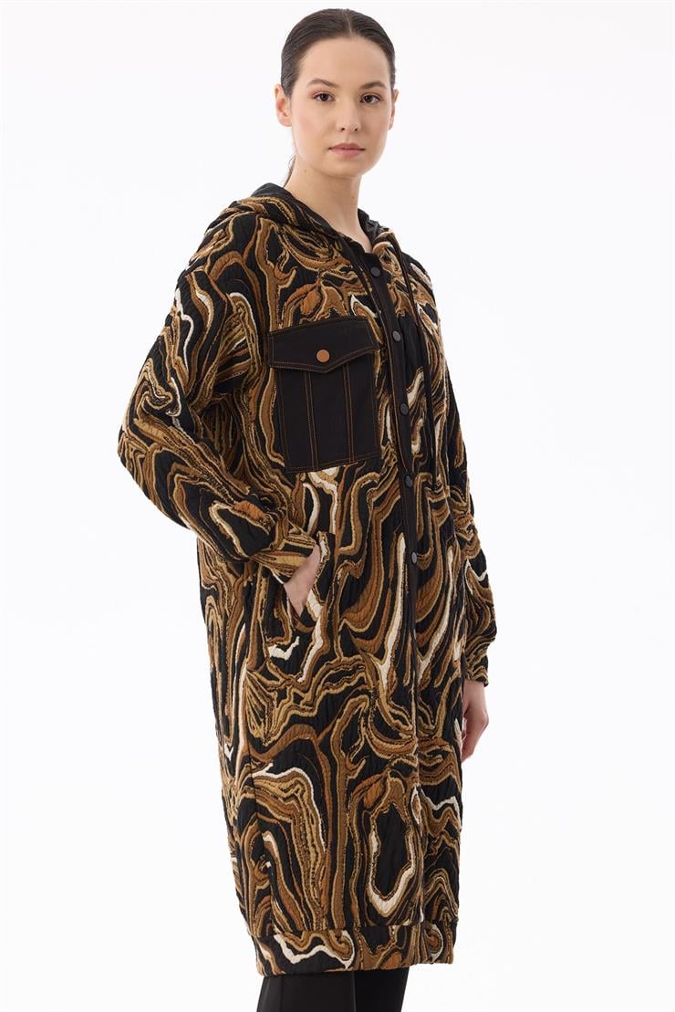 Kot Kombinli Önden Çıtçıtlı Giyçık SİYAH