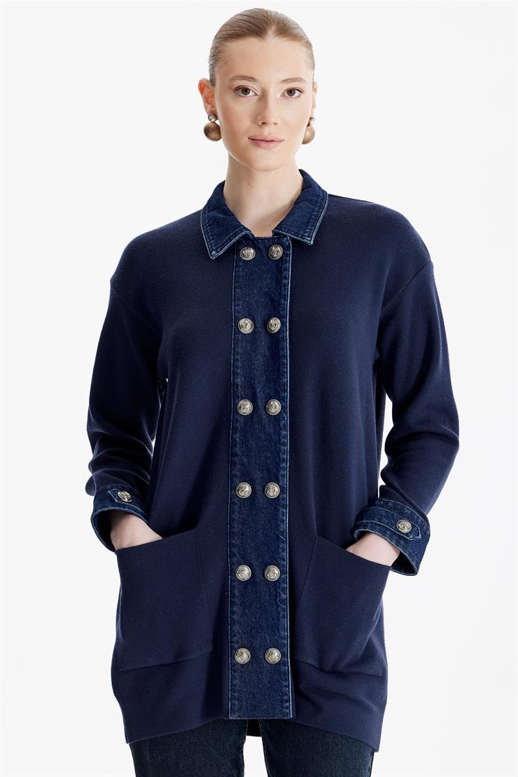 Kot Kombinli Triko Hırka LACİVERT