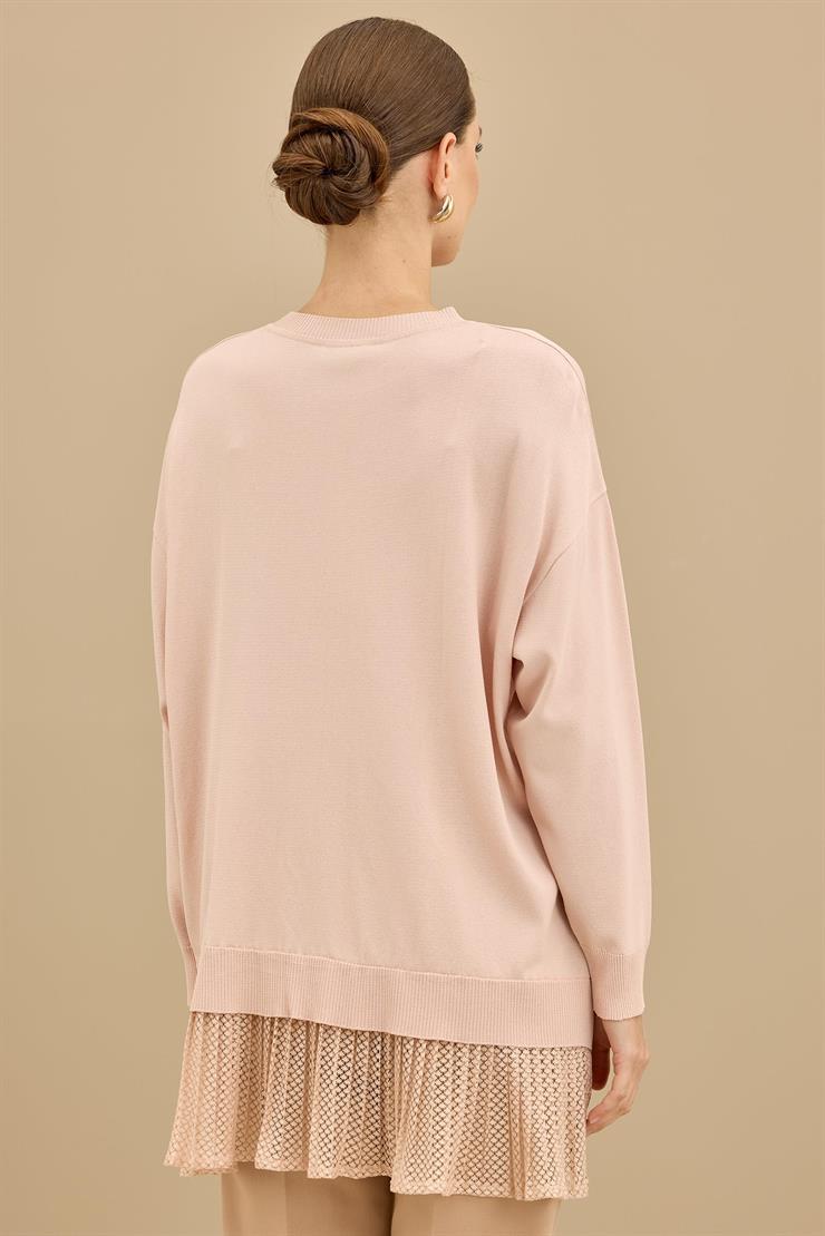 Kumaş Garnili Triko Tunik PUDRA