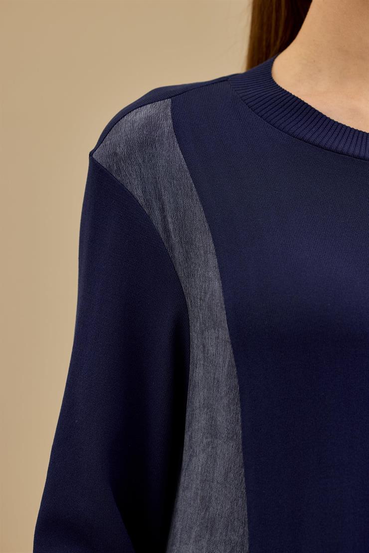 Kupra Ve Rayon Mixli Elbise LACİVERT