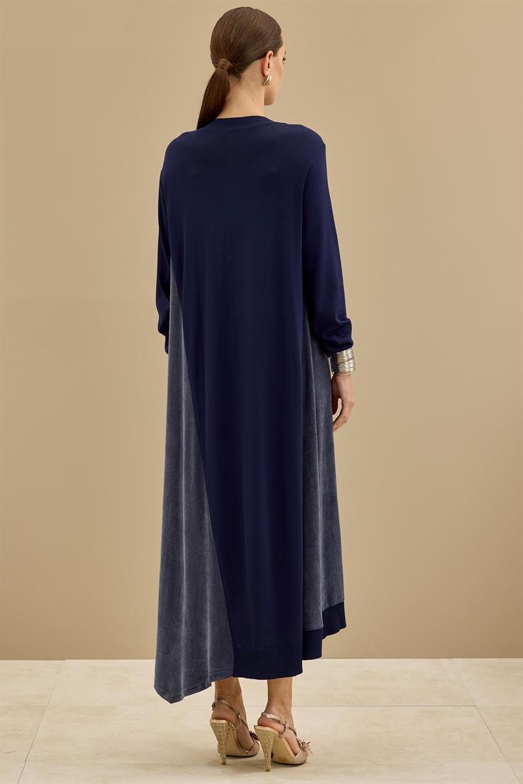 Kupra Ve Rayon Mixli Elbise LACİVERT
