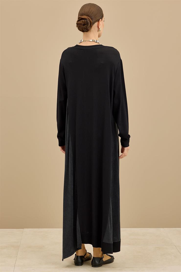 Kupra Ve Rayon Mixli Elbise SİYAH
