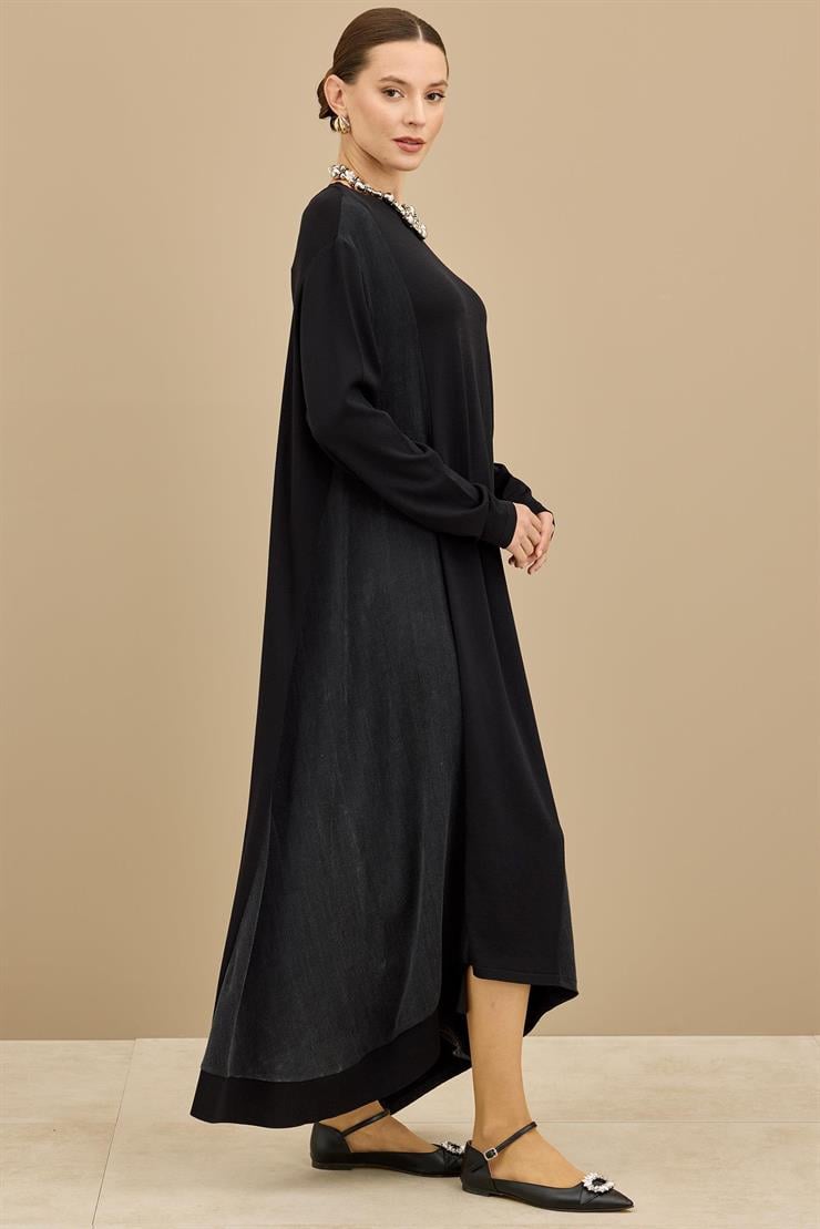Kupra Ve Rayon Mixli Elbise SİYAH