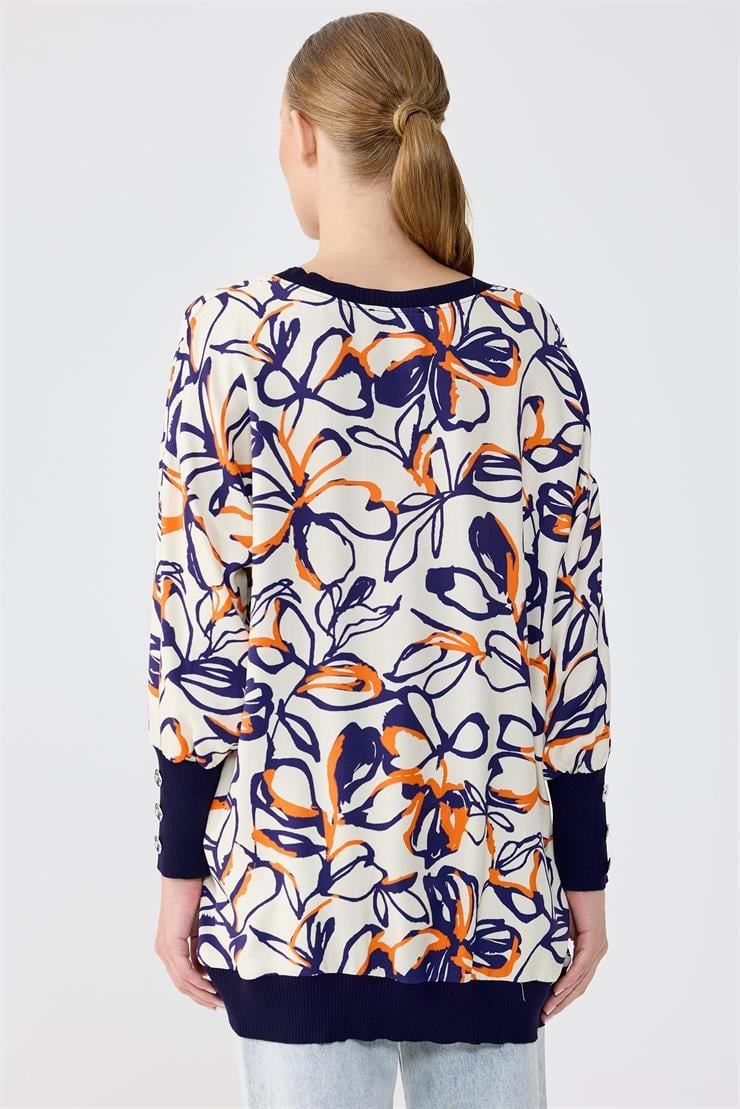 Manşetleri Düğmeli Triko Ribanalı Tunik BEJ