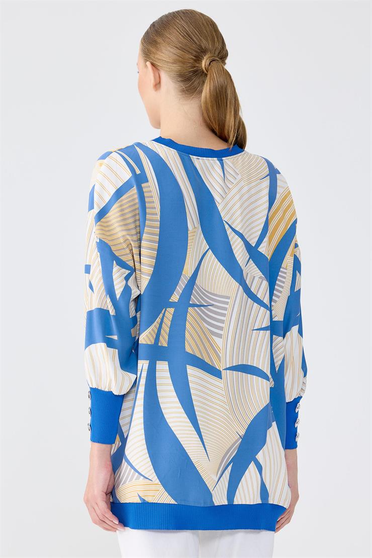 Manşetleri Düğmeli Triko Ribanalı Tunik SAKS