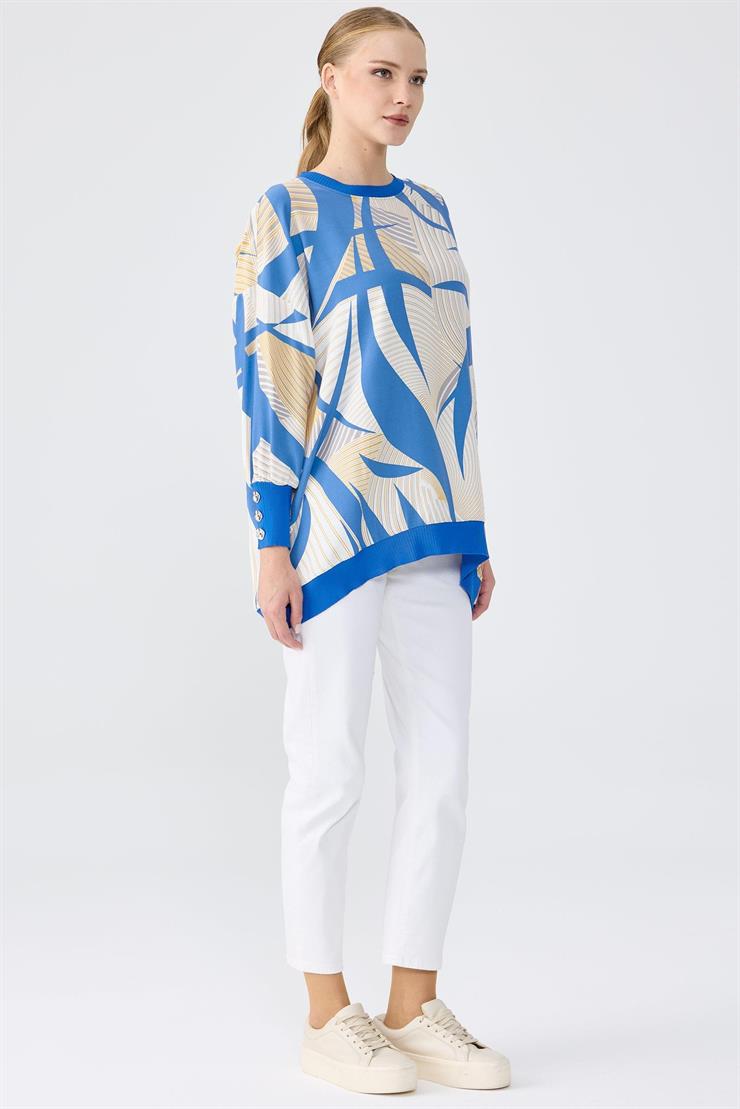 Manşetleri Düğmeli Triko Ribanalı Tunik SAKS