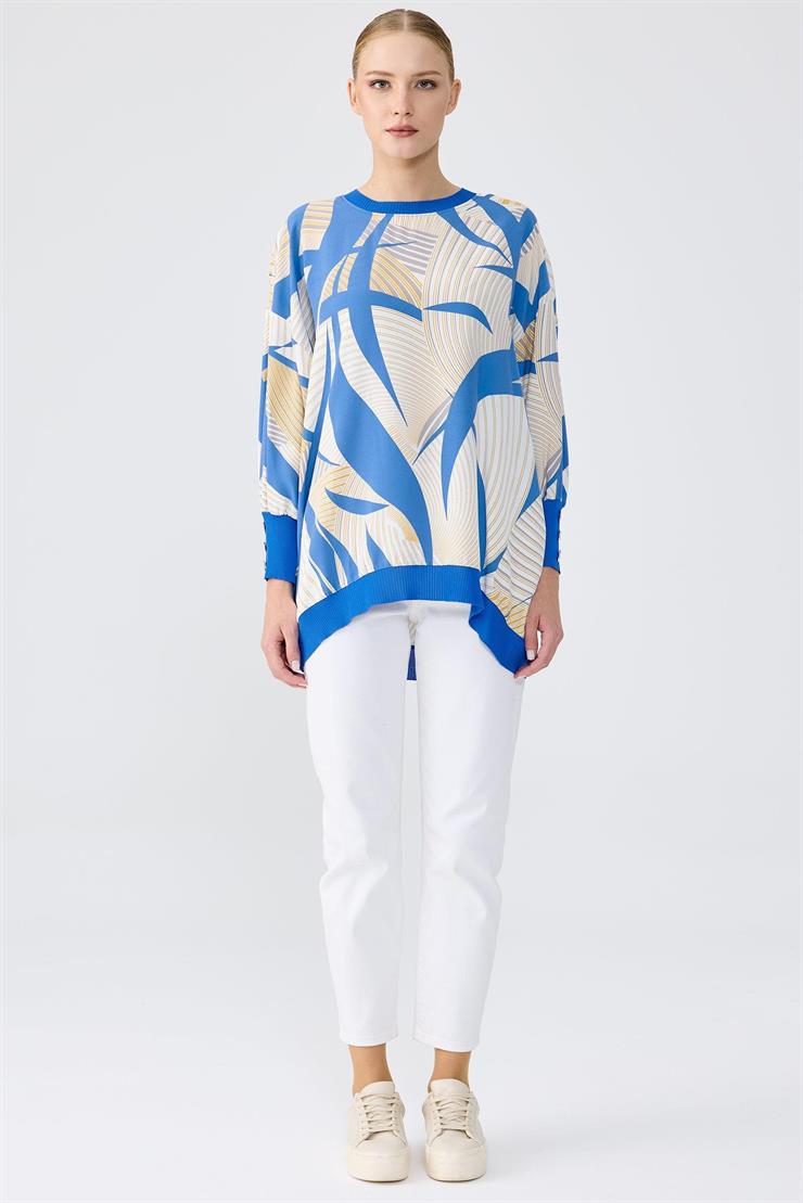 Manşetleri Düğmeli Triko Ribanalı Tunik SAKS