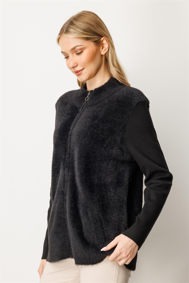 Mutlu Ertan Kadın Angored Kısa Triko Hırka Siyah 20225