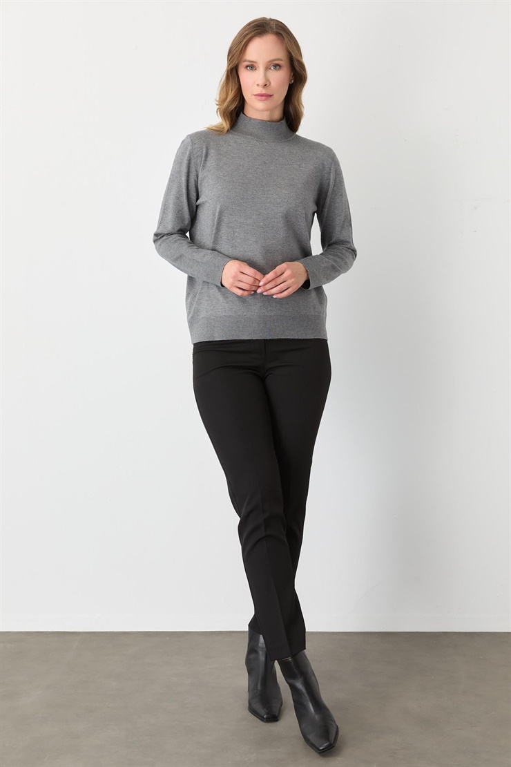 Mutlu Ertan Kadın Balıkçı Yaka Triko Orta Gri 20264