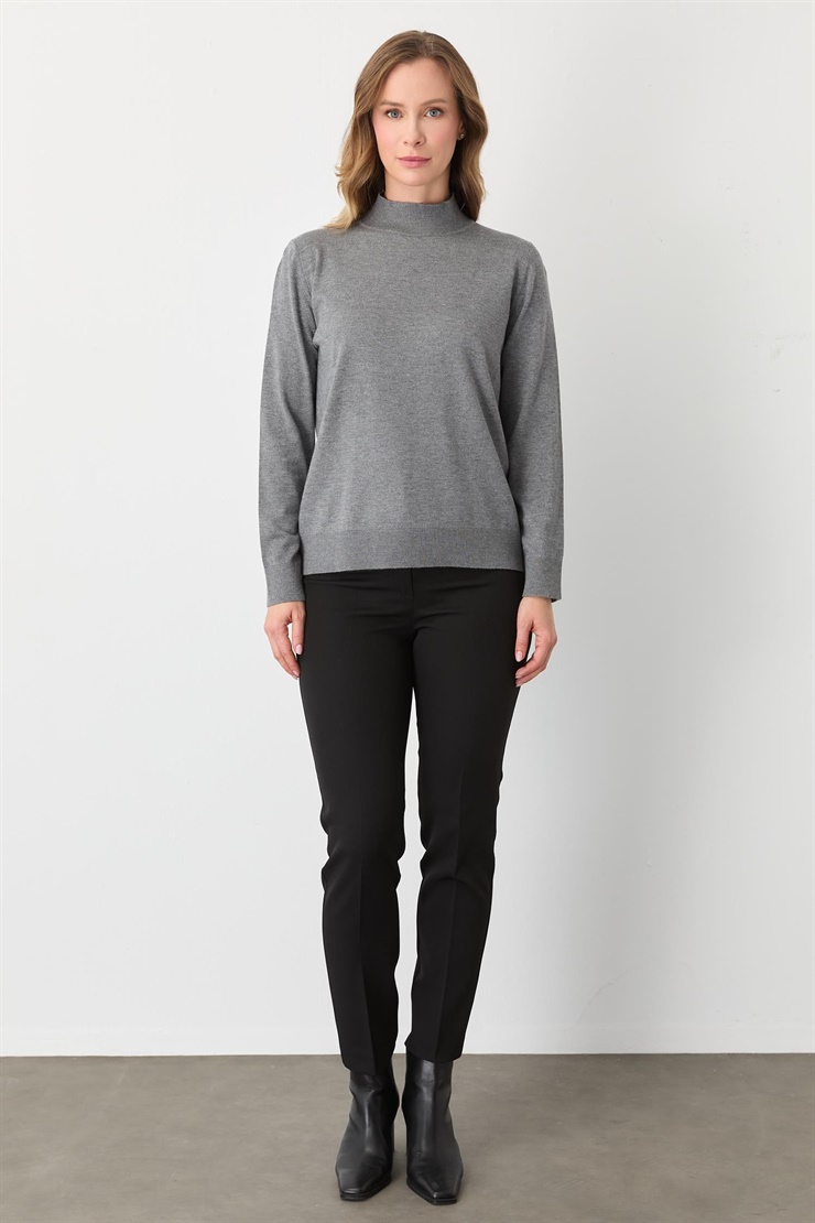 Mutlu Ertan Kadın Balıkçı Yaka Triko Orta Gri 20264