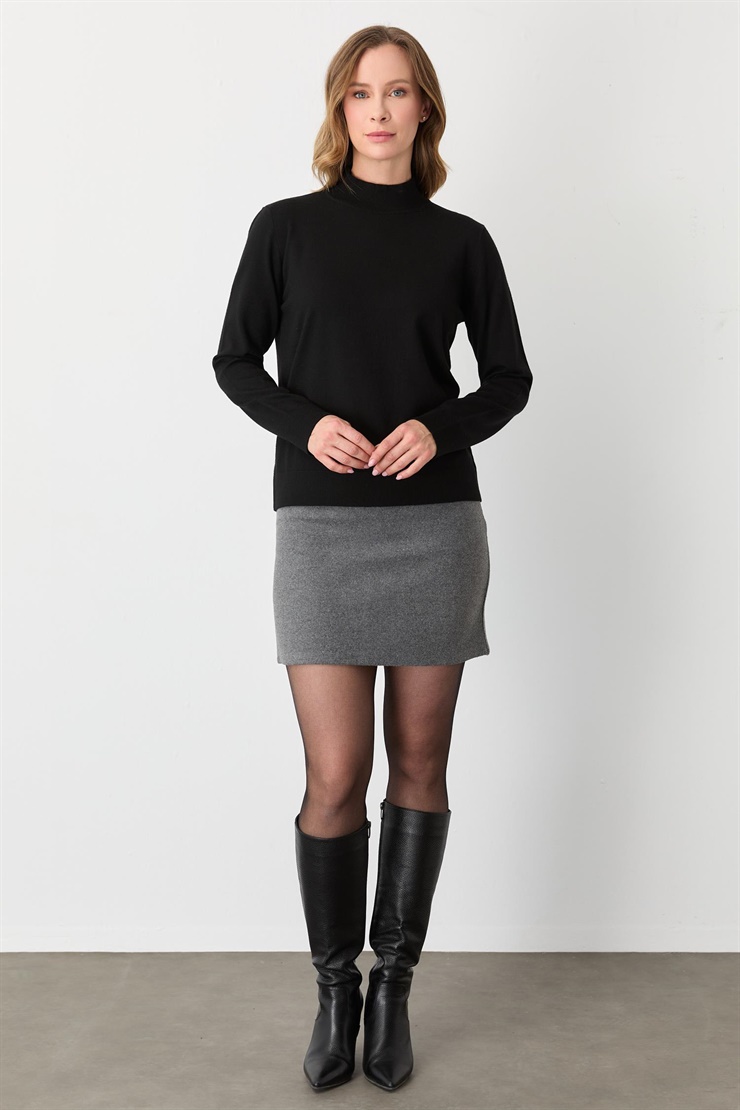 Mutlu Ertan Kadın Balıkçı Yaka Triko Siyah 20264