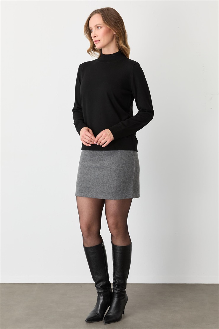 Mutlu Ertan Kadın Balıkçı Yaka Triko Siyah 20264