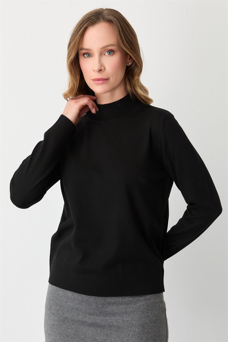 Mutlu Ertan Kadın Balıkçı Yaka Triko Siyah 20264