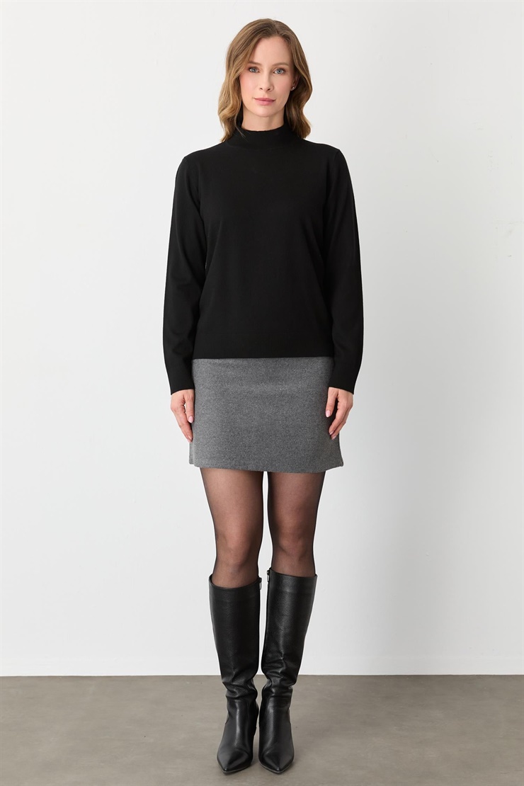 Mutlu Ertan Kadın Balıkçı Yaka Triko Siyah 20264