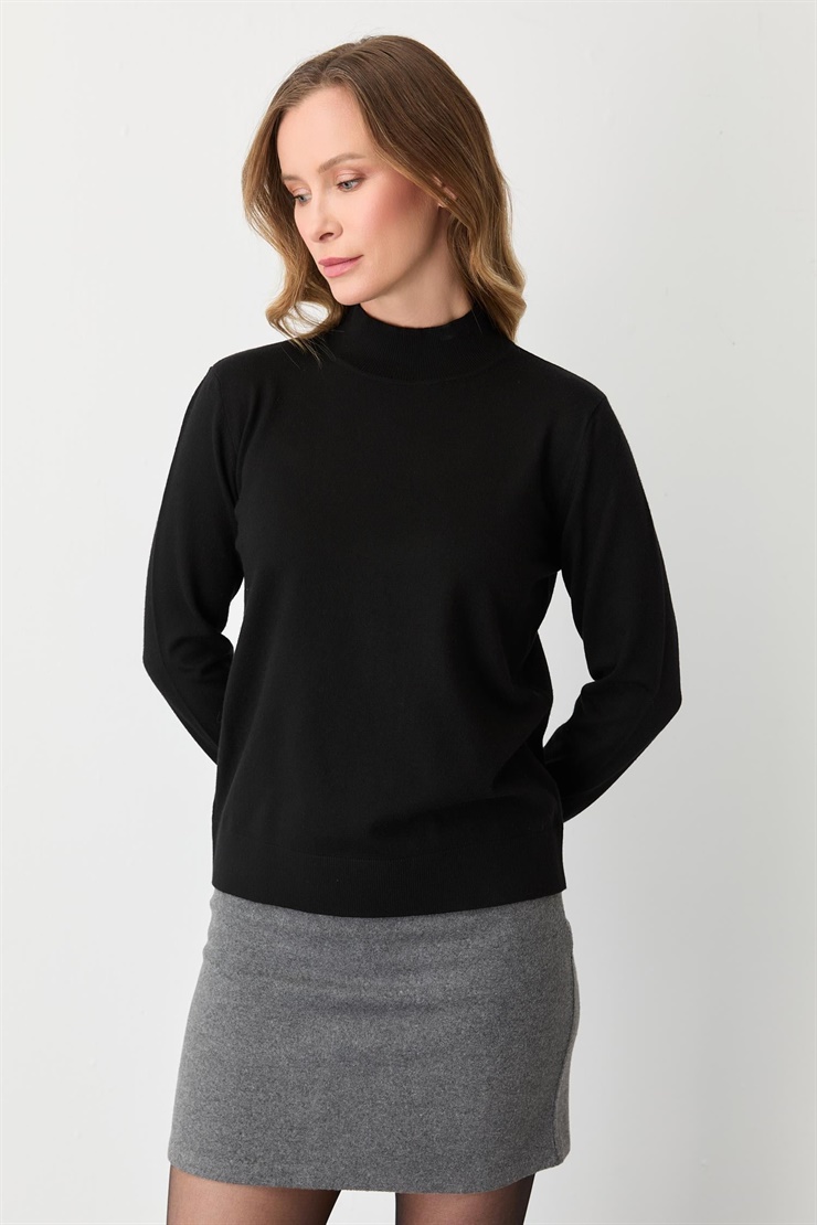 Mutlu Ertan Kadın Balıkçı Yaka Triko Siyah 20264