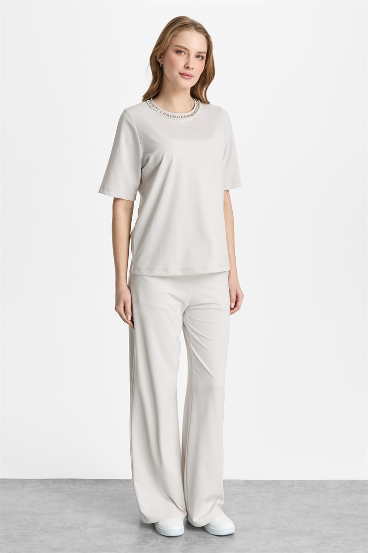 Mutlu Ertan Kadın Basic Pantolon Taş 30468