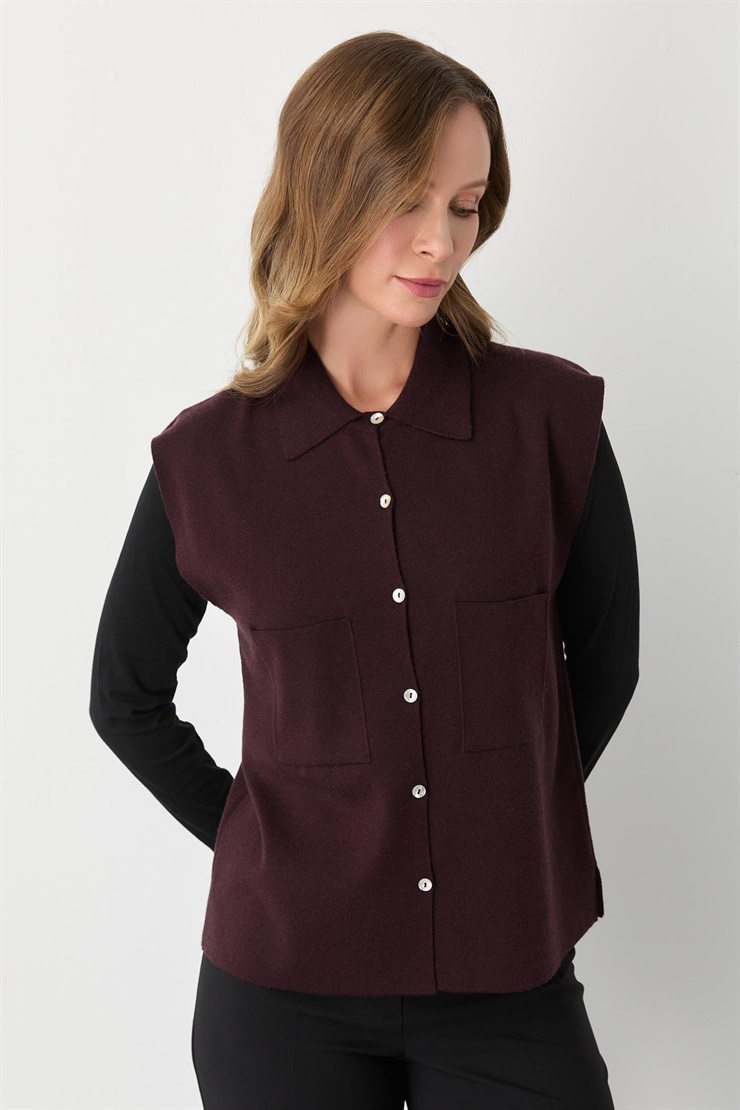 Mutlu Ertan Kadın Cepli Kolsuz Yelek Vino 20293