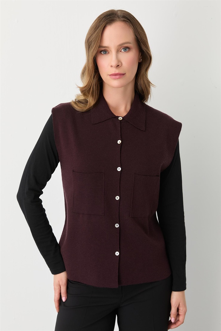 Mutlu Ertan Kadın Cepli Kolsuz Yelek Vino 20293