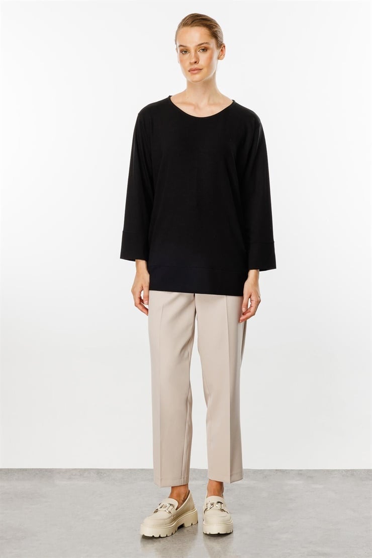 Mutlu Ertan Kadın Cepli Tunik Bluz Siyah 30307