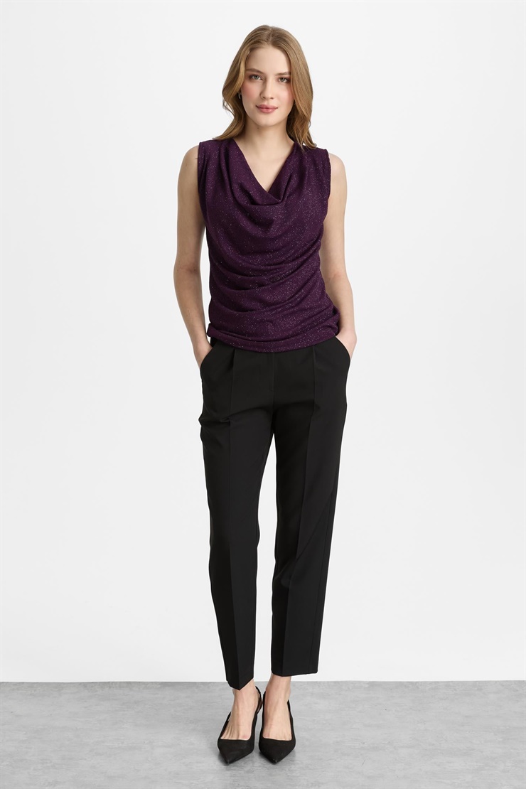 Mutlu Ertan Kadın Degaje Yaka Simli Atlet Mürdüm 30452