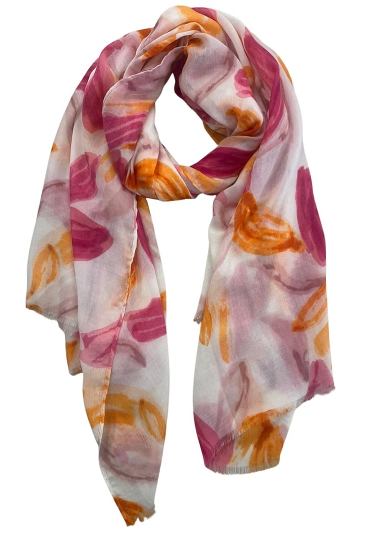 Mutlu Ertan Kadın Desenli Şal Pembe 30481