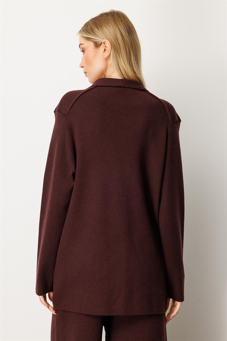 Mutlu Ertan Kadın Düğme Detaylı Triko Ceket Vino 20235