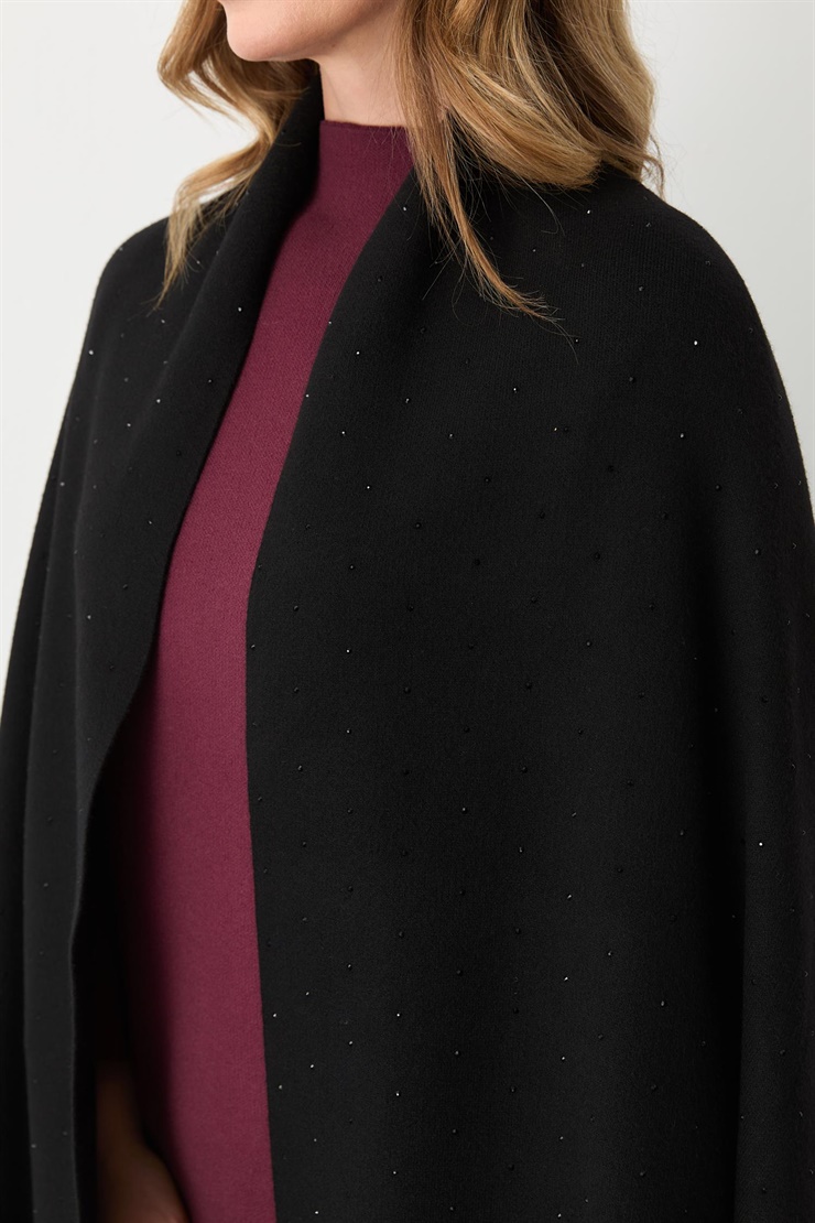 Mutlu Ertan Kadın Hotfix Taş Baskılı Şal Siyah 20251