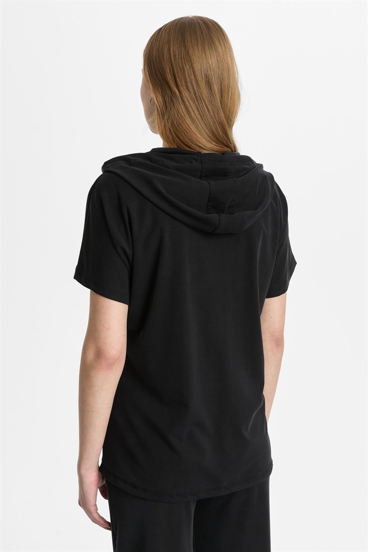 Mutlu Ertan Kadın Kapüşonlu Fermuarlı Bluz Siyah 30465