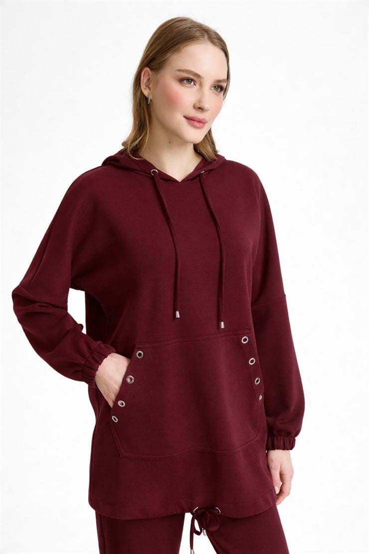 Mutlu Ertan Kadın Kuşgözü Takım Bordo 30469