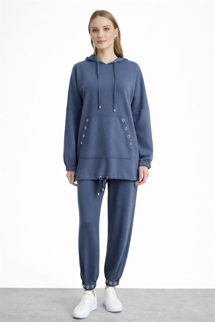 Mutlu Ertan Kadın Kuşgözü Takım İndigo 30469