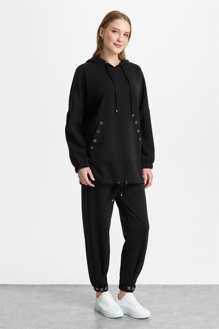 Mutlu Ertan Kadın Kuşgözü Takım Siyah 30469