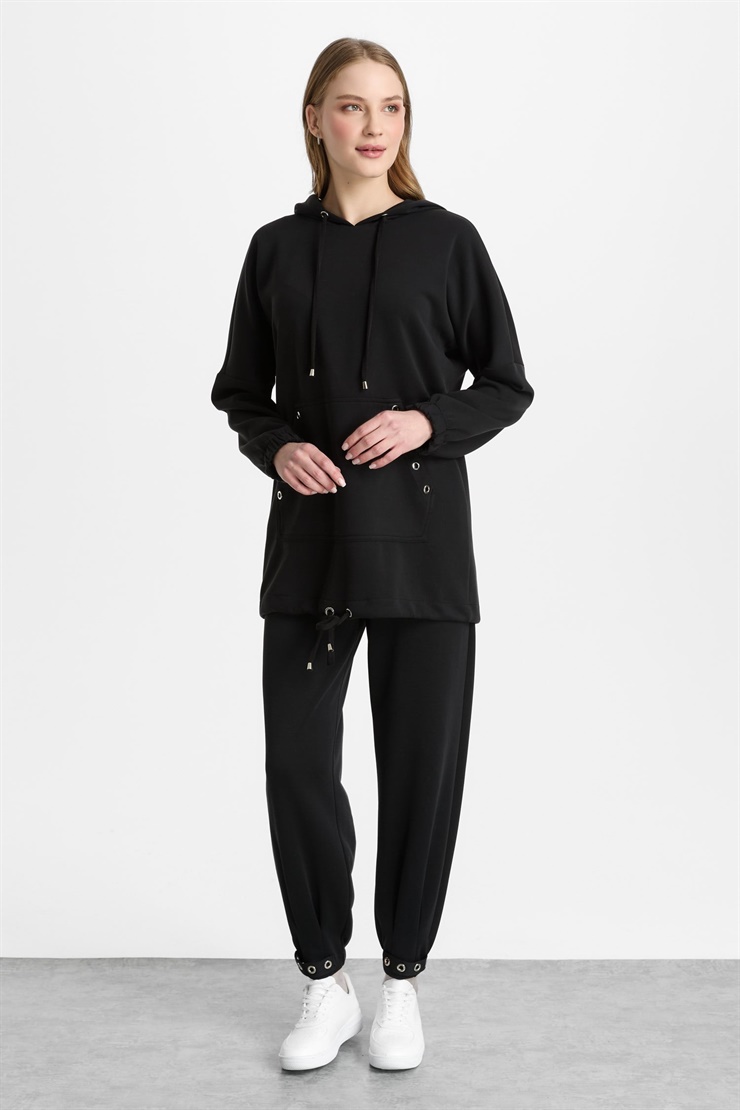 Mutlu Ertan Kadın Kuşgözü Takım Siyah 30469