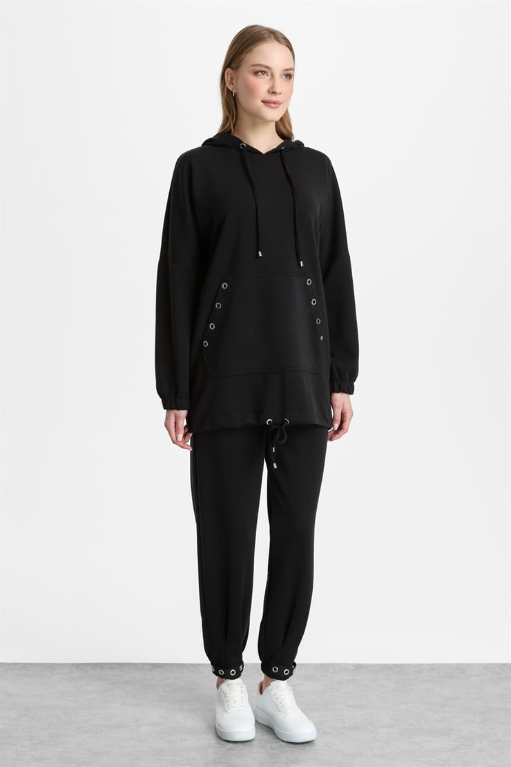 Mutlu Ertan Kadın Kuşgözü Takım Siyah 30469