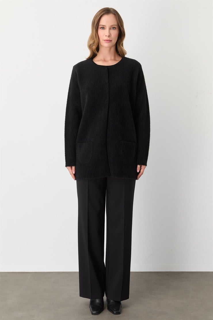 Mutlu Ertan Kadın Merow Hırka Siyah 20289