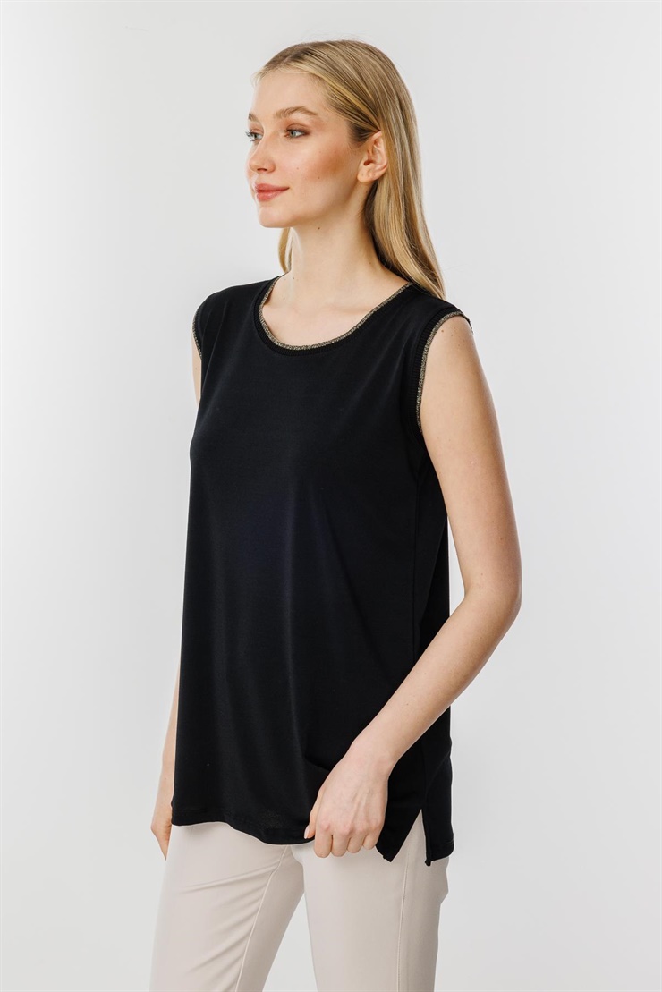 Mutlu Ertan Kadın Ribana Kombinli Basic Atlet Siyah 30337