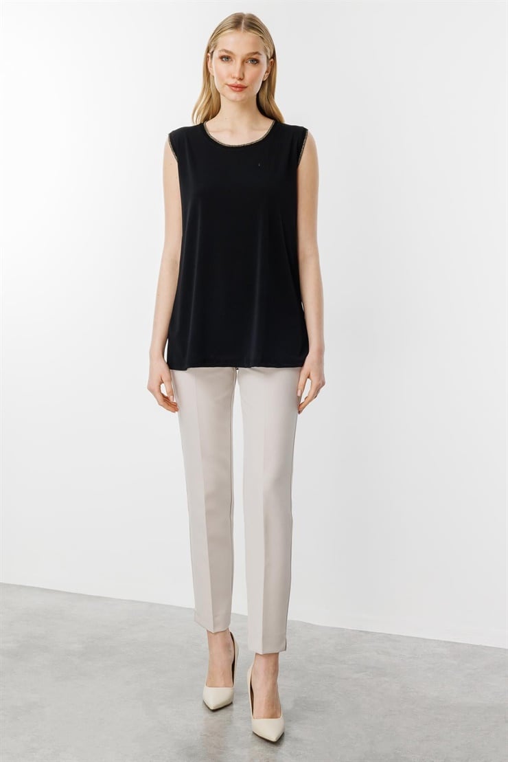 Mutlu Ertan Kadın Ribana Kombinli Basic Atlet Siyah 30337