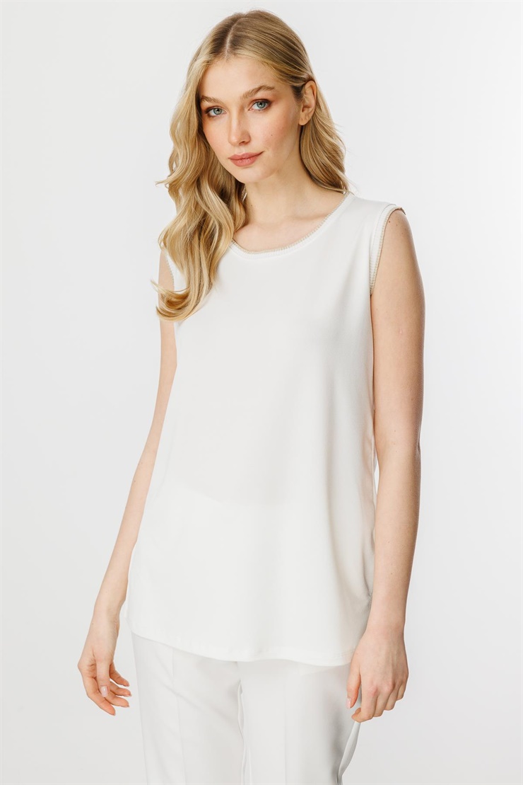 Mutlu Ertan Kadın Ribana Kombinli Basic Atlet Ekru 30337