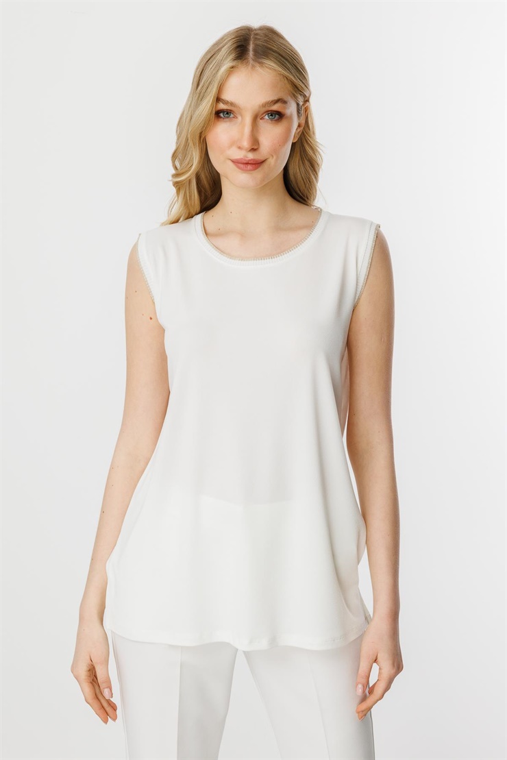 Mutlu Ertan Kadın Ribana Kombinli Basic Atlet Ekru 30337