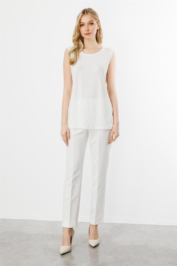 Mutlu Ertan Kadın Ribana Kombinli Basic Atlet Ekru 30337