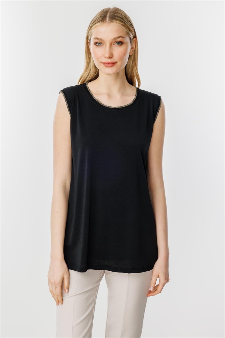 Mutlu Ertan Kadın Ribana Kombinli Basic Atlet Siyah 30337