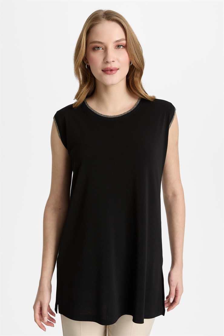 Mutlu Ertan Kadın Ribanalı Atlet Siyah-Gold 30449