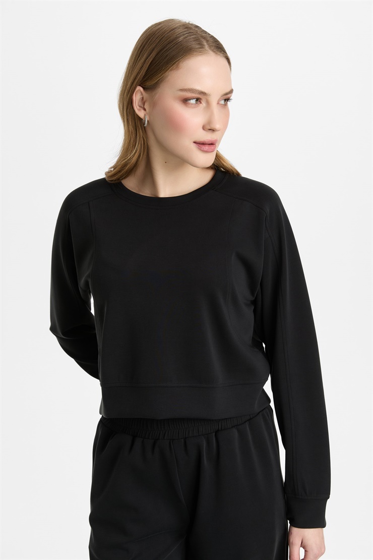 Mutlu Ertan Kadın Sıfır Yaka Bluz Siyah 30478