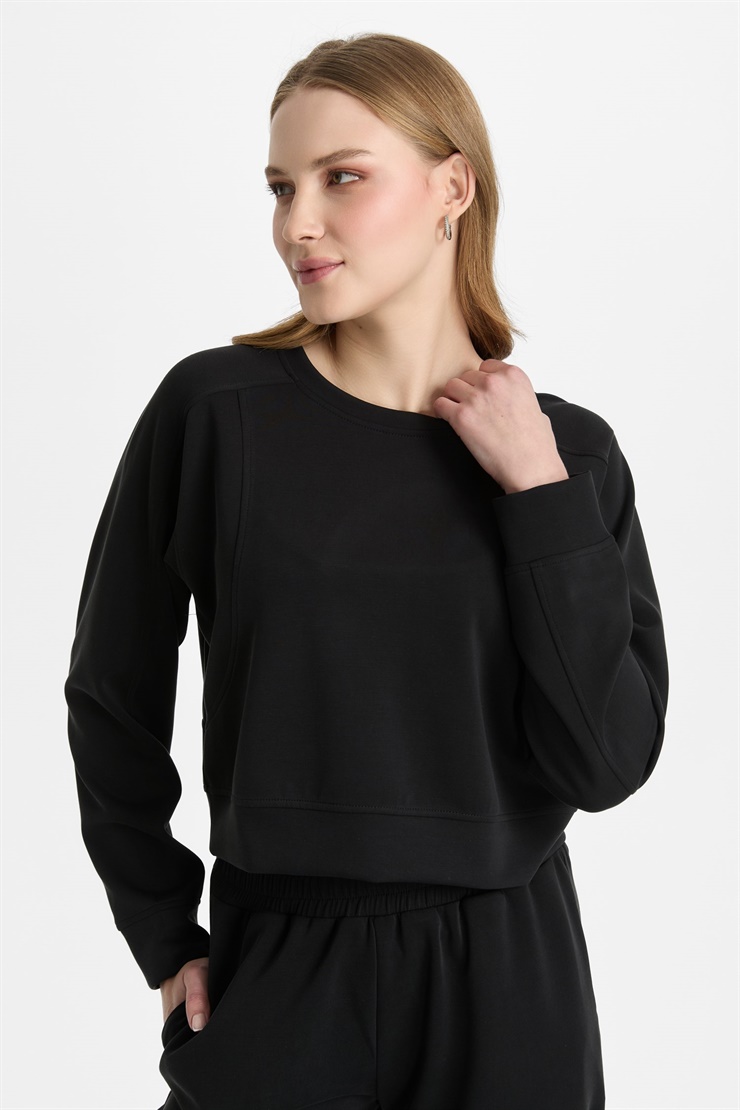 Mutlu Ertan Kadın Sıfır Yaka Bluz Siyah 30478