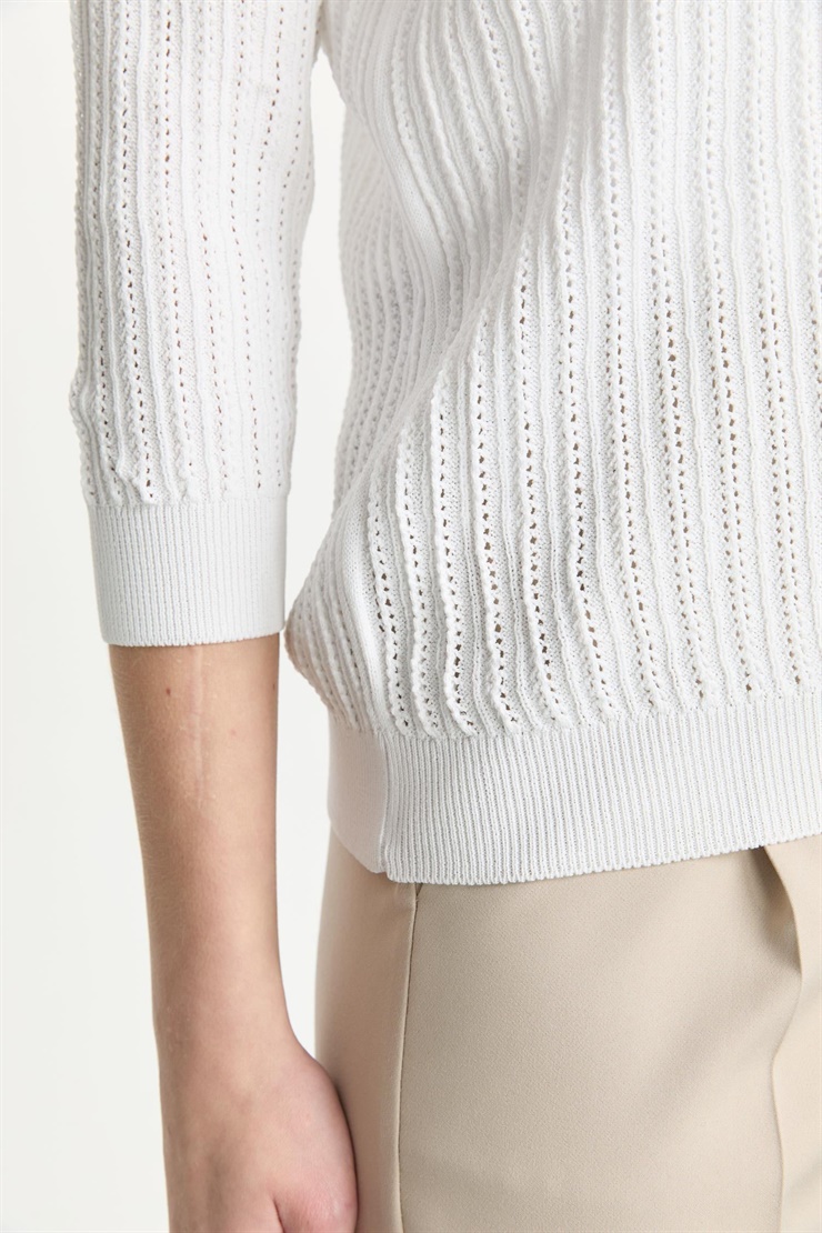 Mutlu Ertan Kadın Sıfır Yaka Triko Bluz Ekru 20313