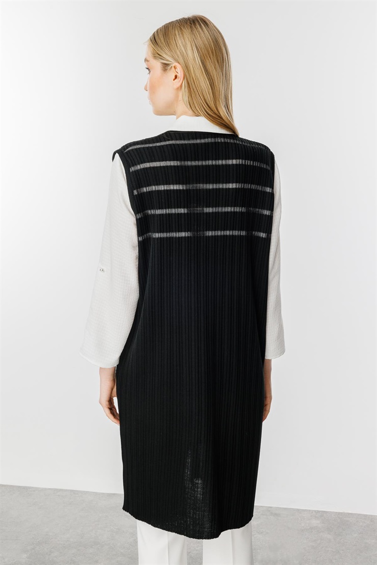 Mutlu Ertan Kadın Simli  Fitilli Yelek Siyah 20121