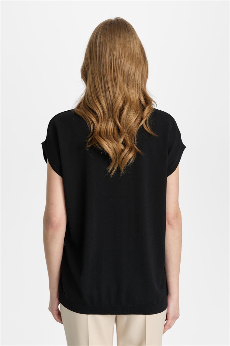 Mutlu Ertan Kadın Simli Bluz Siyah 20326