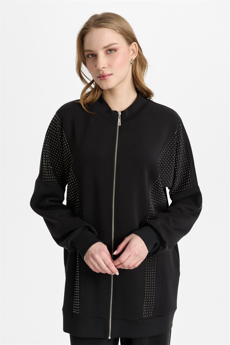 Mutlu Ertan Kadın Taşlı Takım Siyah 30470